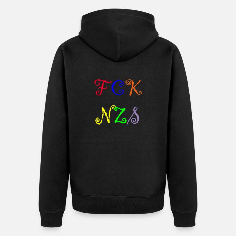 FCK NZS - Unisex Premium Bio Zip Hoodie - Schwarz