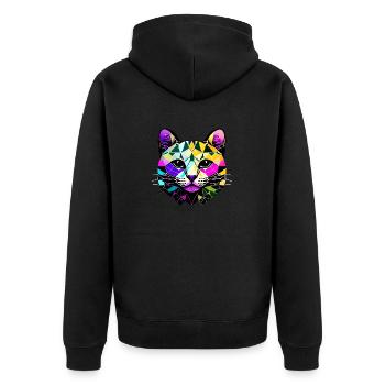 Domestic Cat Cat Pet Kitten Cat Owner - Unisex Premium Organic Zip Hoodie - black - Back - Nico (187cm)