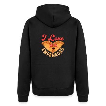 I Love Empanadas Latin Pastry Food Dessert - Unisex Premium Organic Zip Hoodie - black - Back - Nico (187cm)