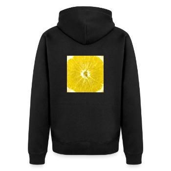 Slice of lemon - Unisex Premium Organic Zip Hoodie - black - Back - Nico (187cm)