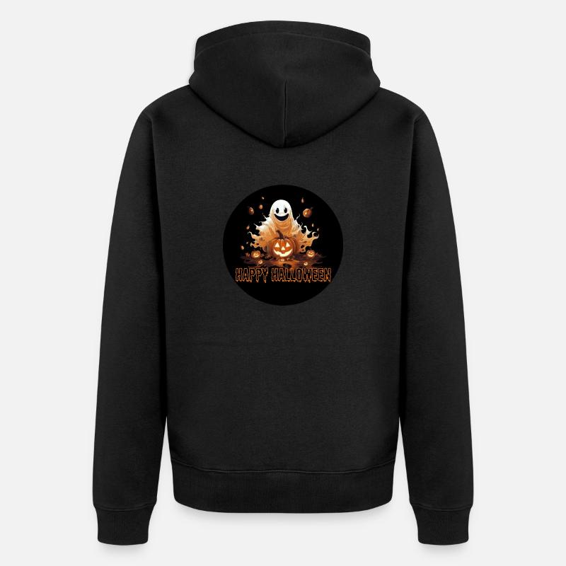 Joyeux Halloween Ghost Desgin - Veste à capuche bio Premium Unisexe - noir