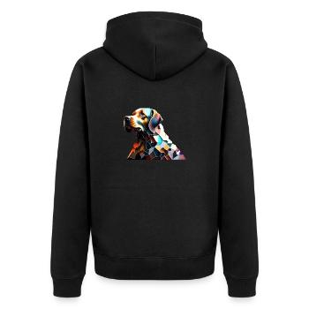 Labradorbesitzer Labrador Retriever Hundewelpe - Unisex Premium Bio Zip Hoodie - Schwarz - Hinten - Nico (187cm)