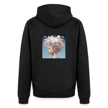 Forget - Unisex Premium Organic Zip Hoodie - black - Back - Nico (187cm)