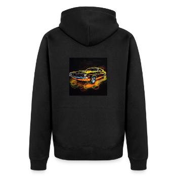 American Muscle - Unisex Premium Organic Zip Hoodie - black - Back - Nico (187cm)