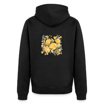 Un bouquet de fleurs jaune - Veste à capuche bio Premium Unisexe - noir - Dos - Nico (187cm)