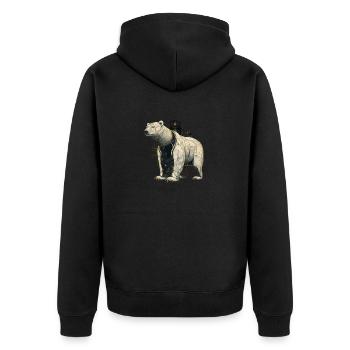 Steam point in the cold - Unisex Premium Organic Zip Hoodie - black - Back - Nico (187cm)