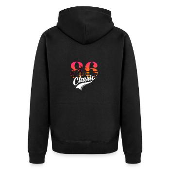 Vintage 1986-86th Birthday - Unisex Premium Organic Zip Hoodie - black - Back - Nico (187cm)