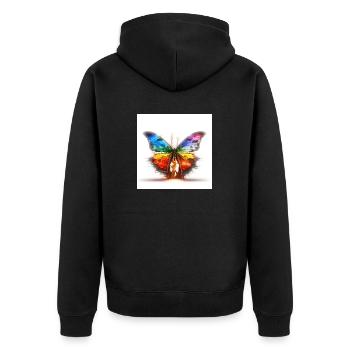 Butterfly Fusion - Unisex Premium Organic Zip Hoodie - black - Back - Nico (187cm)