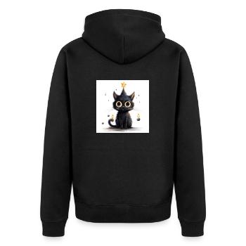 Chat de Noël - Veste à capuche bio Premium Unisexe - noir - Dos - Nico (187cm)