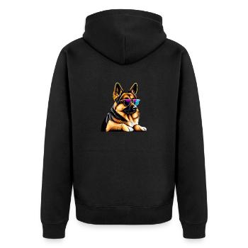 Berger Allemand Chien Chiot Propriétaire - Veste à capuche bio Premium Unisexe - noir - Dos - Nico (187cm)