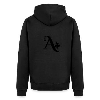 Brief an Ballerina - Unisex Premium Bio Zip Hoodie - Schwarz - Hinten - Nico (187cm)