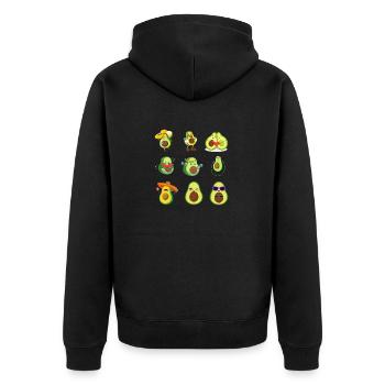 Avocado - Unisex Premium Bio Zip Hoodie - Schwarz - Hinten - Nico (187cm)