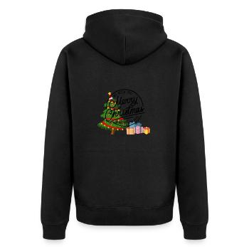 merry christmas - Unisex Premium Bio Zip Hoodie - Schwarz - Hinten - Nico (187cm)