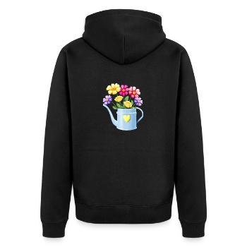Flower, Garden, Home Gardener, Gardener, Gift, Flowers - Unisex Premium Organic Zip Hoodie - black - Back - Nico (187cm)