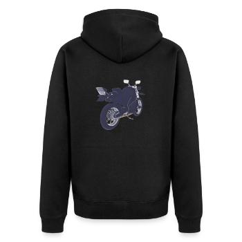 Motorcycle Motorcyclist Motorcross Motorcycle Fan - Unisex Premium Organic Zip Hoodie - black - Back - Nico (187cm)