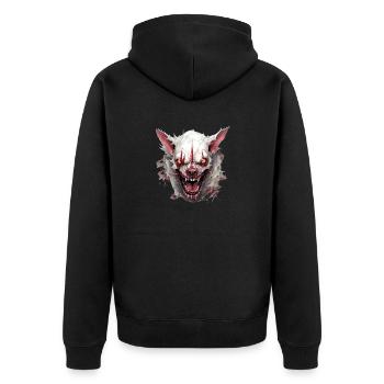 Zombie Dog LittleRatte *Love - Unisex Premium Organic Zip Hoodie - black - Back - Nico (187cm)