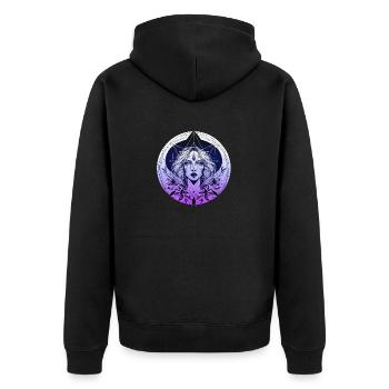Image de sorcière avec des ornements - Veste à capuche bio Premium Unisexe - noir - Dos - Nico (187cm)