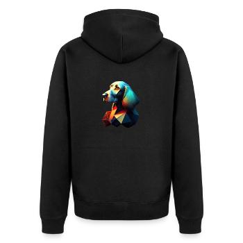 Hundehalter Dachshund Hund Dackelwelpe Hunde - Unisex Premium Bio Zip Hoodie - Schwarz - Hinten - Nico (187cm)