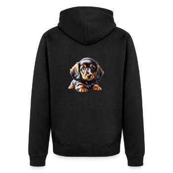 Teckel Chien Teckel Chippy Dogs Propriétaire de chien - Veste à capuche bio Premium Unisexe - noir - Dos - Nico (187cm)