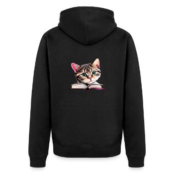 Livres pour chats Gueule de bois Livre Chaton Lecture Chat domestique - Veste à capuche bio Premium Unisexe - noir - Dos - Nico (187cm)