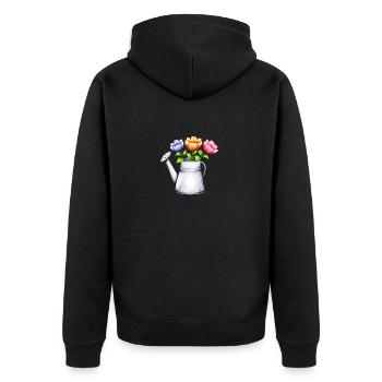 Blume Gärtner Hobbygärtner Geschenk Blumen Garten - Unisex Premium Bio Zip Hoodie - Schwarz - Hinten - Nico (187cm)