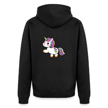 Unicorn Mythical Unicorns Unicorn Girl - Unisex Premium Organic Zip Hoodie - black - Back - Nico (187cm)