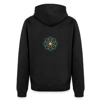 Mandala in cold colors - Unisex Premium Organic Zip Hoodie - black - Back - Nico (187cm)