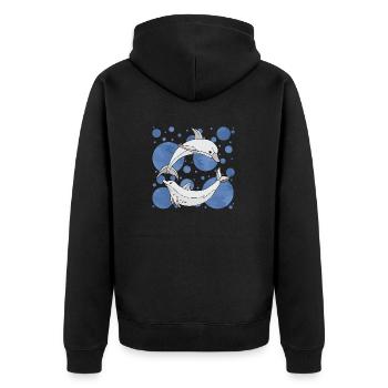 Delphine - Unisex Premium Bio Zip Hoodie - Schwarz - Hinten - Nico (187cm)