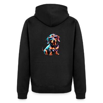 Teckel Chien Teckel Chippy Dogs Propriétaire de chien - Veste à capuche bio Premium Unisexe - noir - Dos - Nico (187cm)