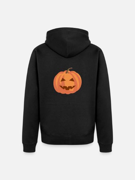 Kürbis - Unisex Premium Bio Zip Hoodie - Schwarz
