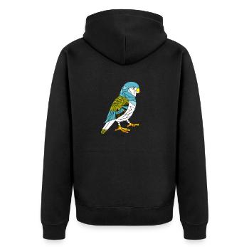 Bird Owner Budgie Cockatiel Bird - Unisex Premium Organic Zip Hoodie - black - Back - Nico (187cm)