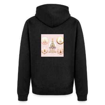 Frohe Weihnachten - Unisex Premium Bio Zip Hoodie - Schwarz - Hinten - Nico (187cm)