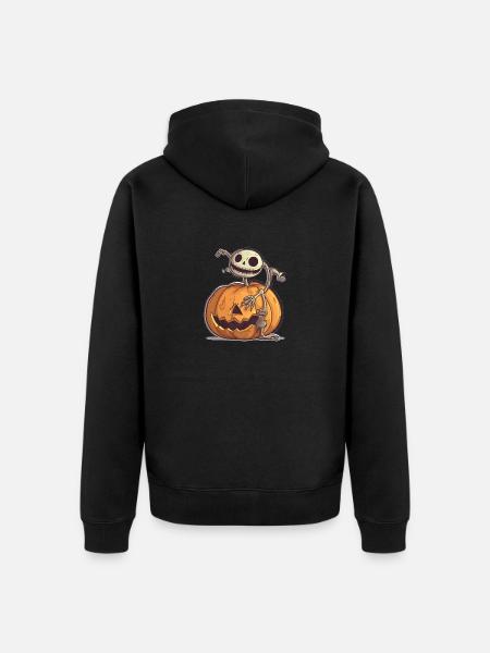 kürbis 4 - Unisex Premium Bio Zip Hoodie - Schwarz