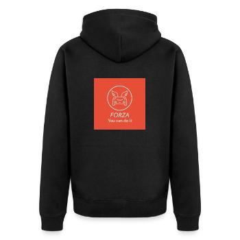 You can do it - Unisex Premium Organic Zip Hoodie - black - Back - Nico (187cm)