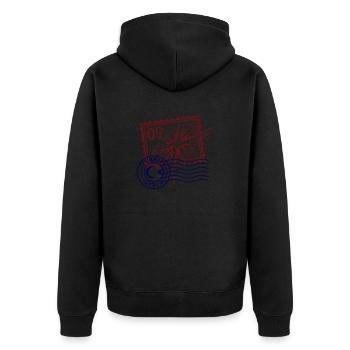Aydın - Unisex Premium Bio Zip Hoodie - Schwarz - Hinten - Nico (187cm)