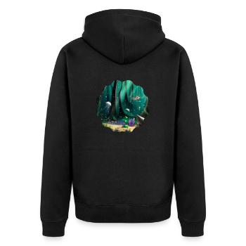 Unterwasserwald - Unisex Premium Bio Zip Hoodie - Schwarz - Hinten - Nico (187cm)