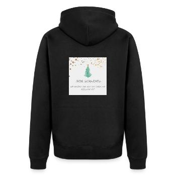 Frohe Weihnachten - Unisex Premium Bio Zip Hoodie - Schwarz - Hinten - Nico (187cm)