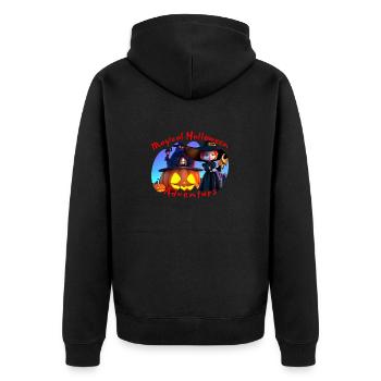 Children's Carnival, Adorable Halloween Delights - Unisex Premium Organic Zip Hoodie - black - Back - Nico (187cm)