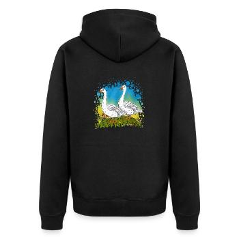 4619 - Unisex Premium Organic Zip Hoodie - black - Back - Nico (187cm)