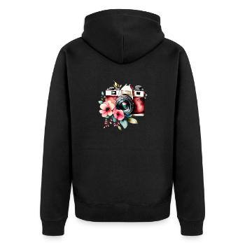 Fotograf Fotografen Geschenk Fotografieren Kamera - Unisex Premium Bio Zip Hoodie - Schwarz - Hinten - Nico (187cm)