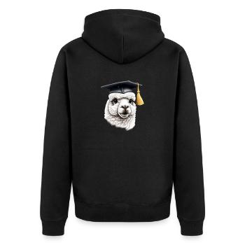 Baccalauréat Certificat de fin d’études supérieures Études d’alpaga - Veste à capuche bio Premium Unisexe - noir - Dos - Nico (187cm)