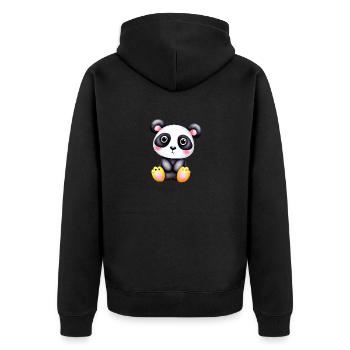 Panda Bear Cute Pandas Animal Baby Panda Design - Unisex Premium Organic Zip Hoodie - black - Back - Nico (187cm)