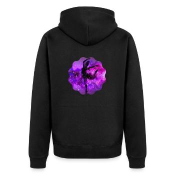 Ballerina - Unisex Premium Bio Zip Hoodie - Schwarz - Hinten - Nico (187cm)