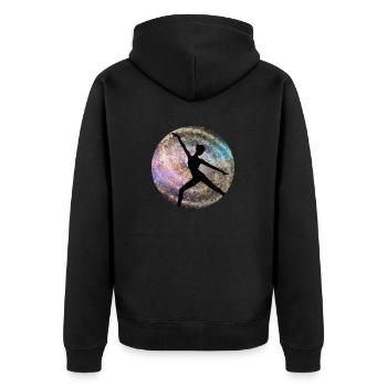 Ballerina - Unisex Premium Bio Zip Hoodie - Schwarz - Hinten - Nico (187cm)