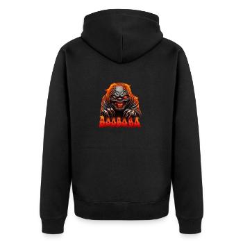 Demon BAABABA Halloween - Unisex Premium Organic Zip Hoodie - black - Back - Nico (187cm)