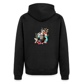 Photographe Photographie Appareil photo Appareil photo - Veste à capuche bio Premium Unisexe - noir - Dos - Nico (187cm)