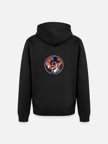 the mysterious man - Unisex Premium Organic Zip Hoodie - black