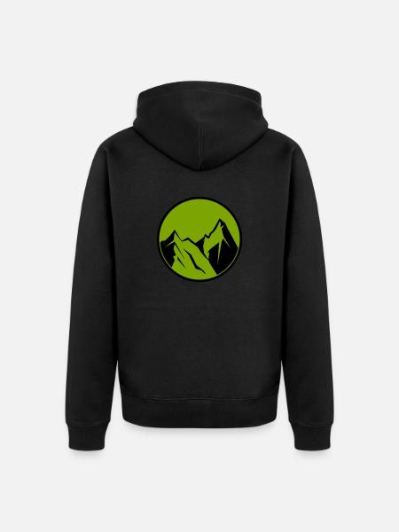 berge - Unisex Premium Bio Zip Hoodie - Schwarz