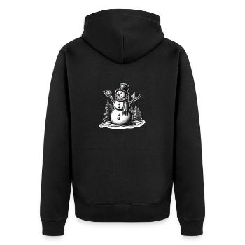 Snowman / Winter / Snow / Comic / Cold - Unisex Premium Organic Zip Hoodie - black - Back - Nico (187cm)