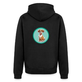 Dessin animé de chien 1 - Veste à capuche bio Premium Unisexe - noir - Dos - Nico (187cm)